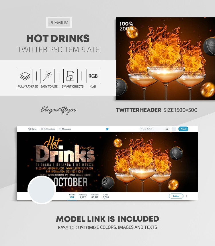 Hot Drinks Twitter by ElegantFlyer