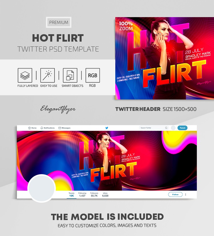 Hot Flirt Party Twitter by ElegantFlyer