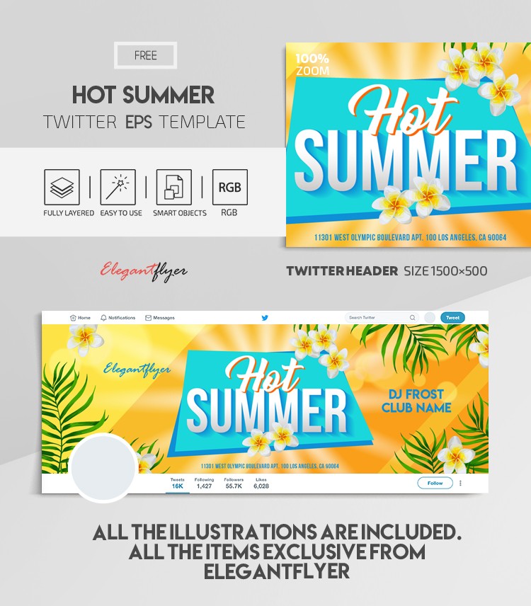 Hot Summer Twitter EPS by ElegantFlyer