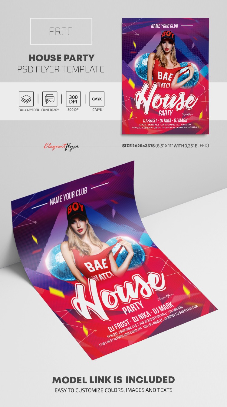 Multicolor Bright House Party Free Flyer Template Psd By Elegantflyer