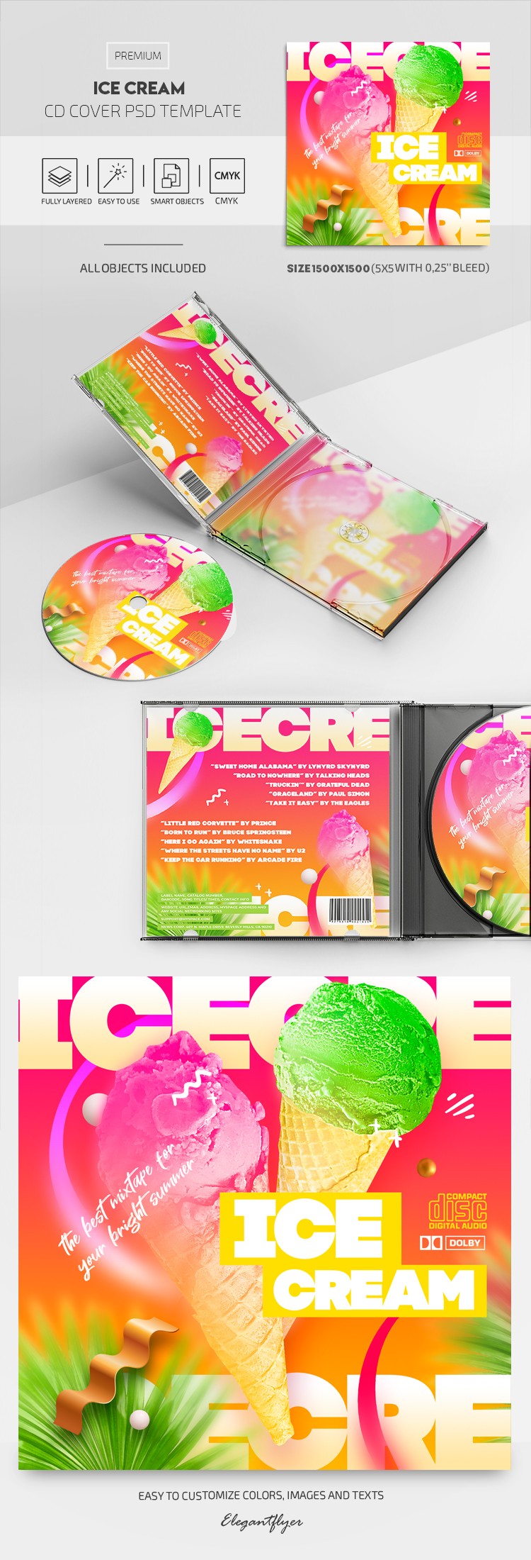 Ice Cream CD Cover by ElegantFlyer