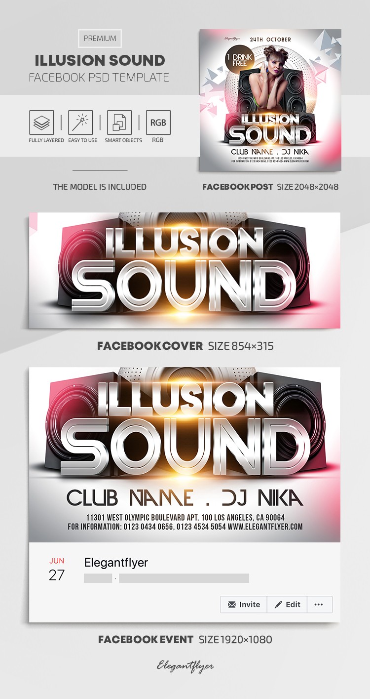 Illusion Sound Facebook. by ElegantFlyer