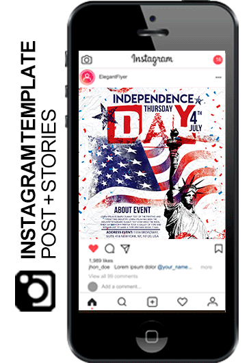 White Creative Independence Day Premium Social Media Template PSD | by ...