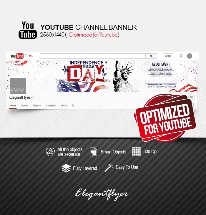 Jour de l'Indépendance Youtube by ElegantFlyer