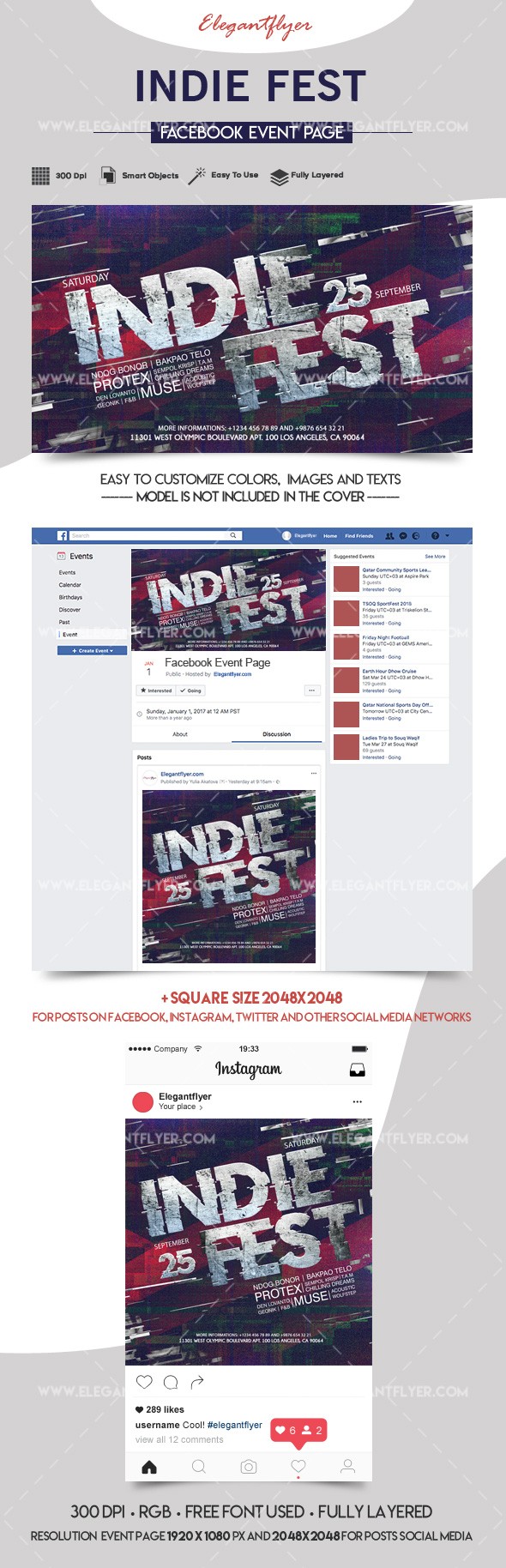 Indie Fest Facebook - Indie Fest en Facebook. by ElegantFlyer