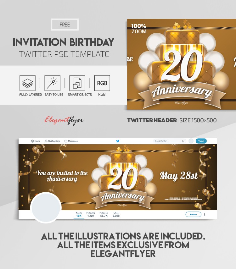 Invitation à l'anniversaire by ElegantFlyer