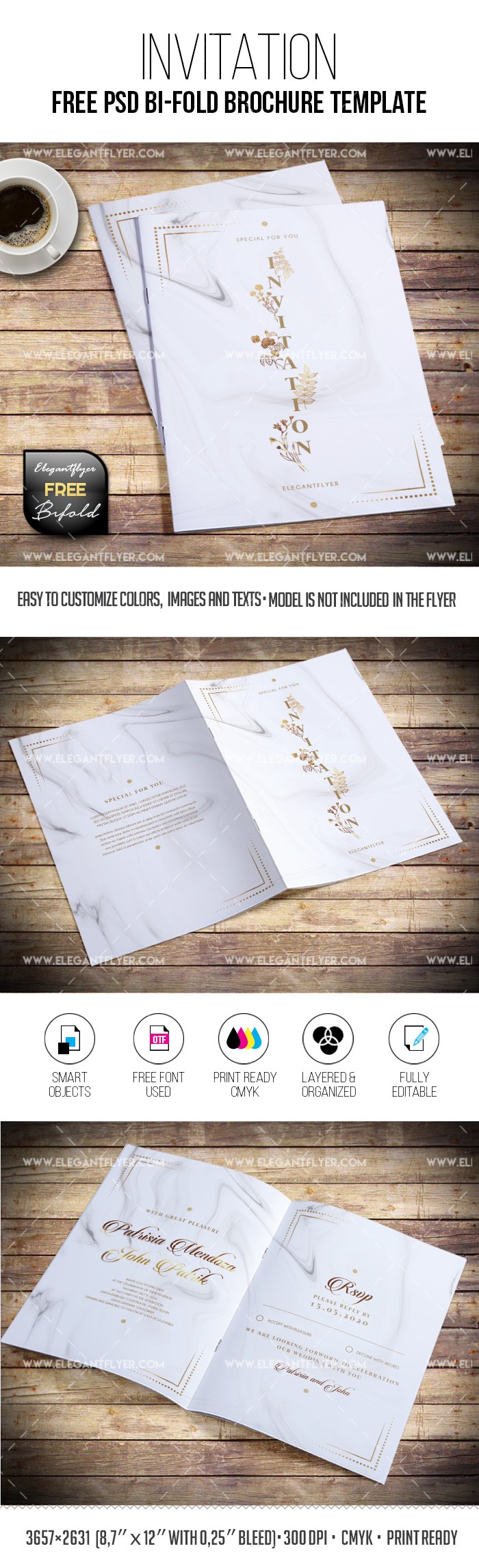 Invitation Bi-fold Brochure Template by ElegantFlyer