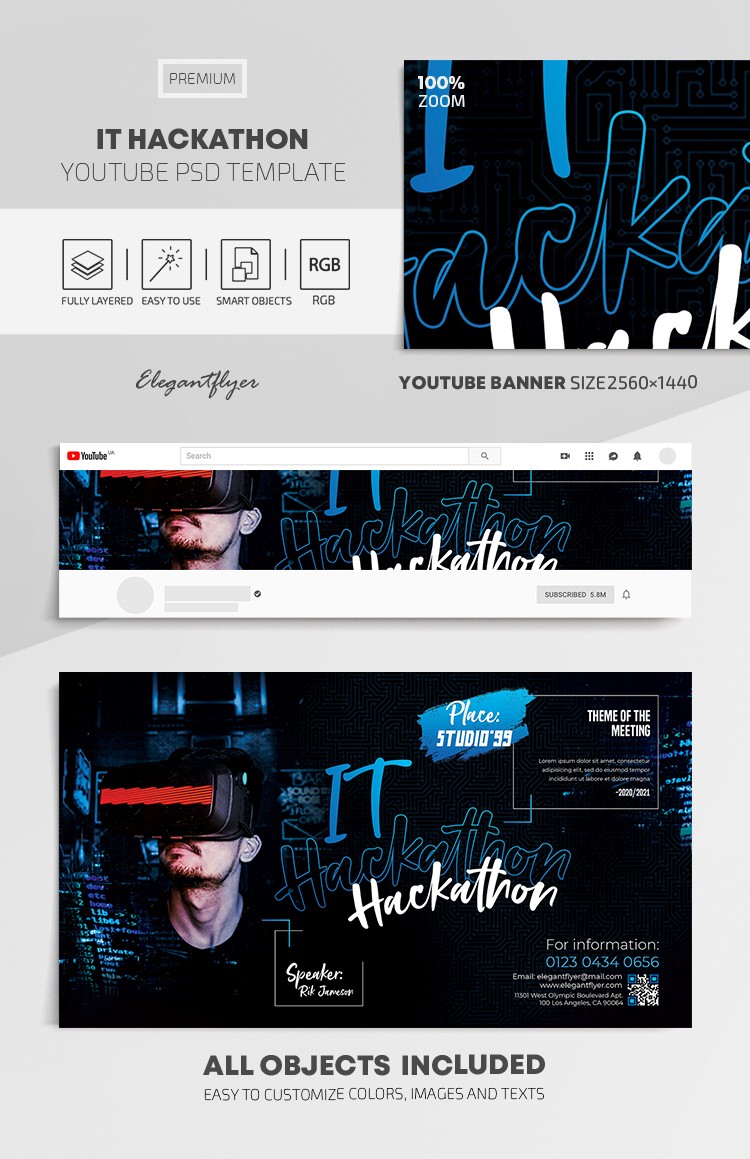 Hackathon informatique Youtube by ElegantFlyer