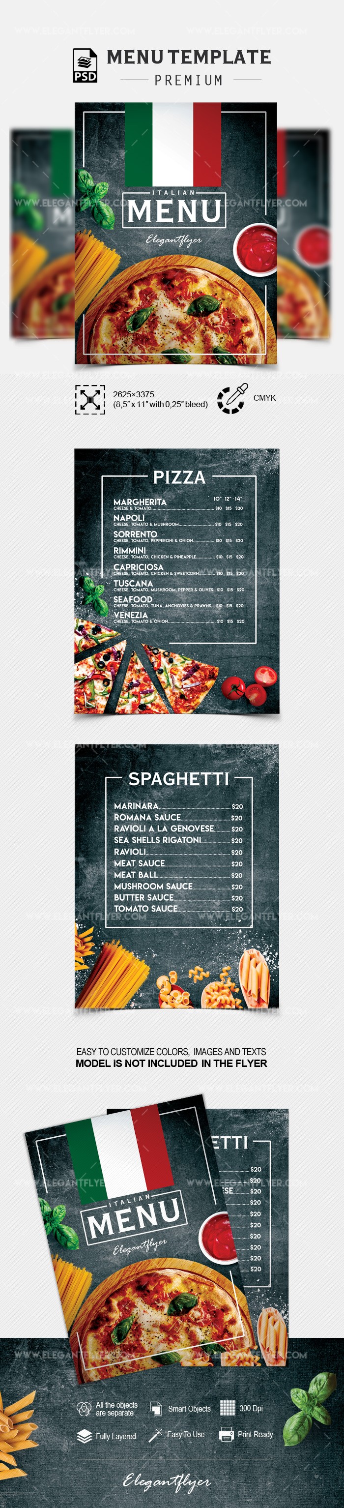 Menú de restaurante italiano by ElegantFlyer