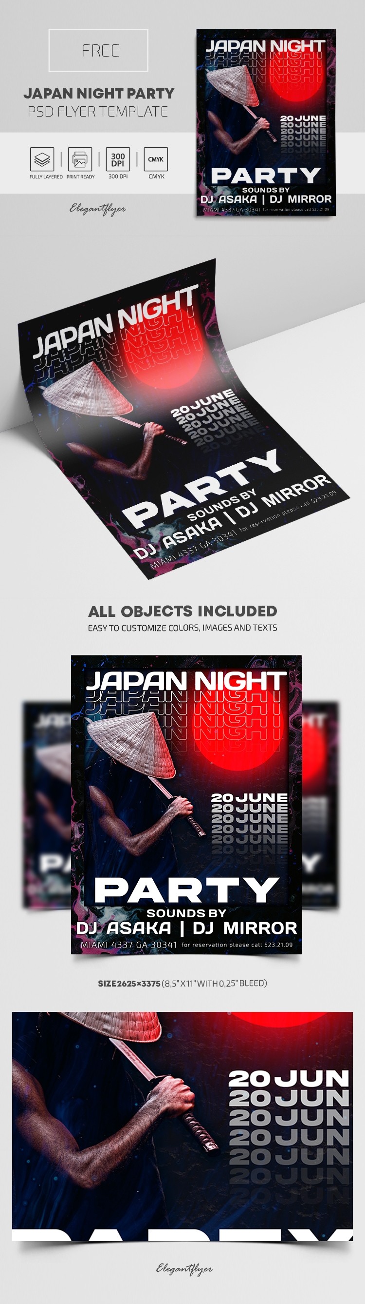 Japan Night Party Flyer by ElegantFlyer