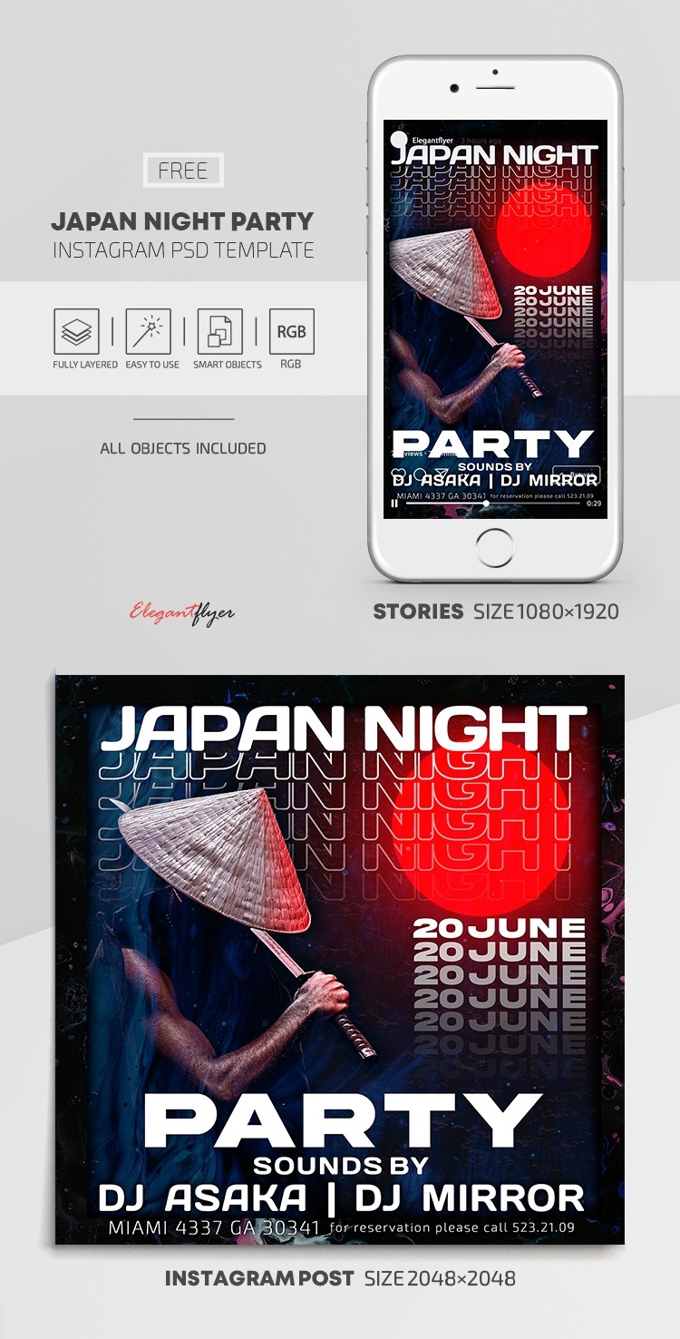 Impreza Japońskiej Nocy na Instagramie. by ElegantFlyer