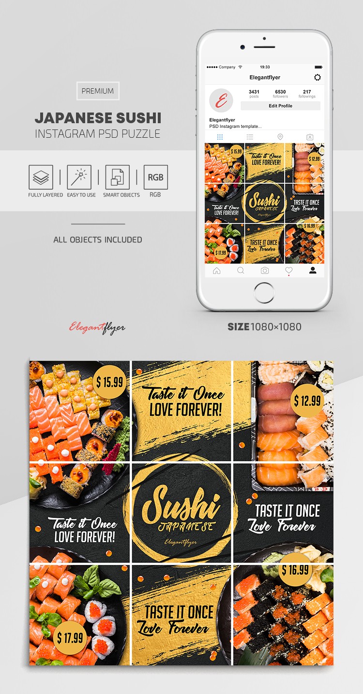 Japońskie Sushi Instagram by ElegantFlyer