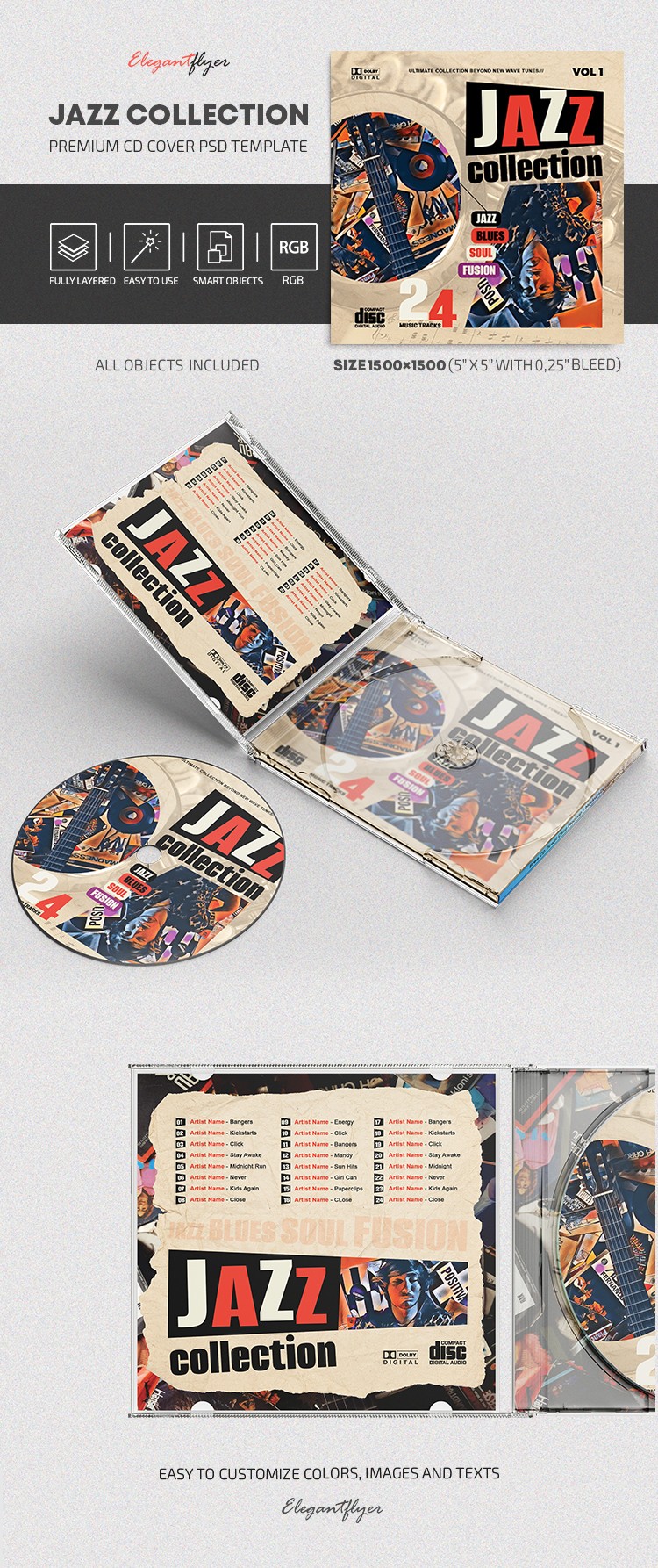 Copertina del CD della collezione Jazz. by ElegantFlyer