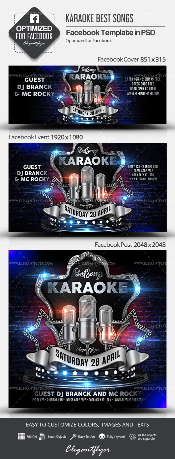 Karaoke Best Songs Facebook by ElegantFlyer