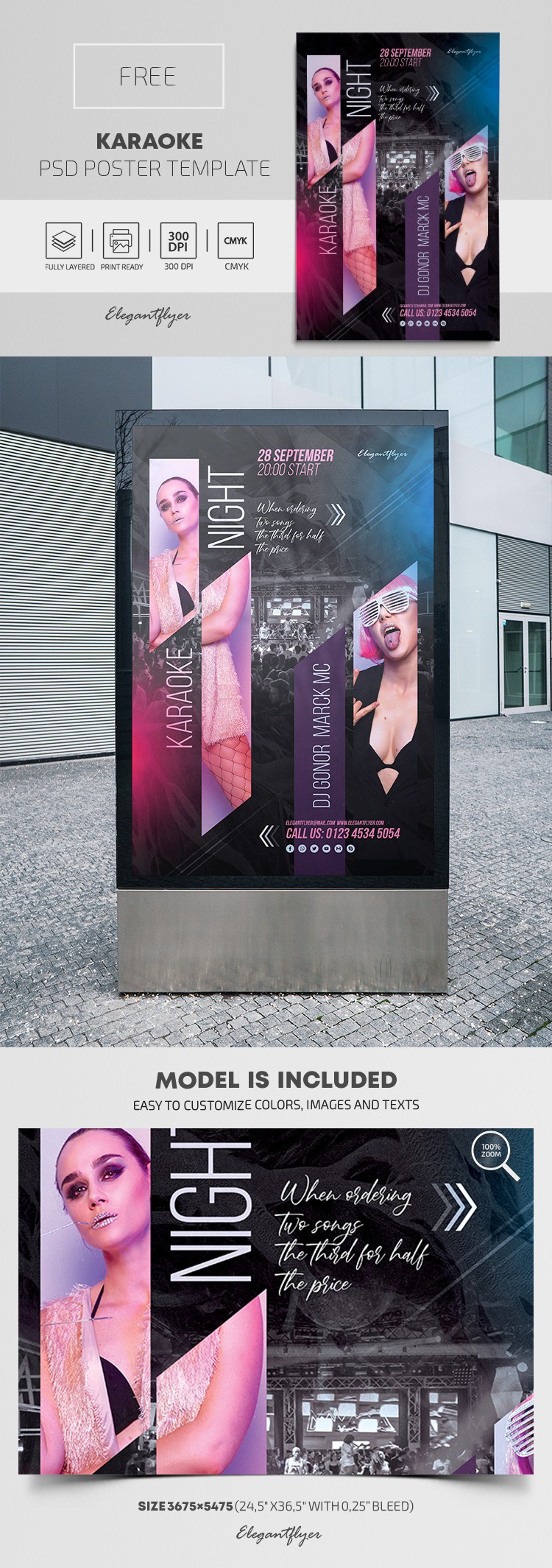 Karaoke Poster --> Karaoke-Plakat by ElegantFlyer