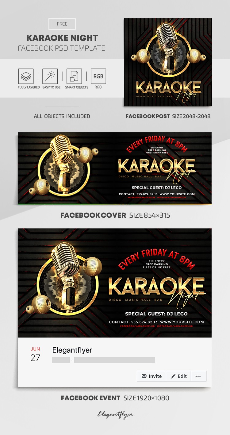 Karaoke Night Facebook by ElegantFlyer