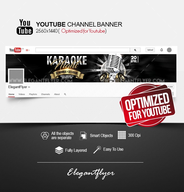 Karaoke Noc YouTube by ElegantFlyer