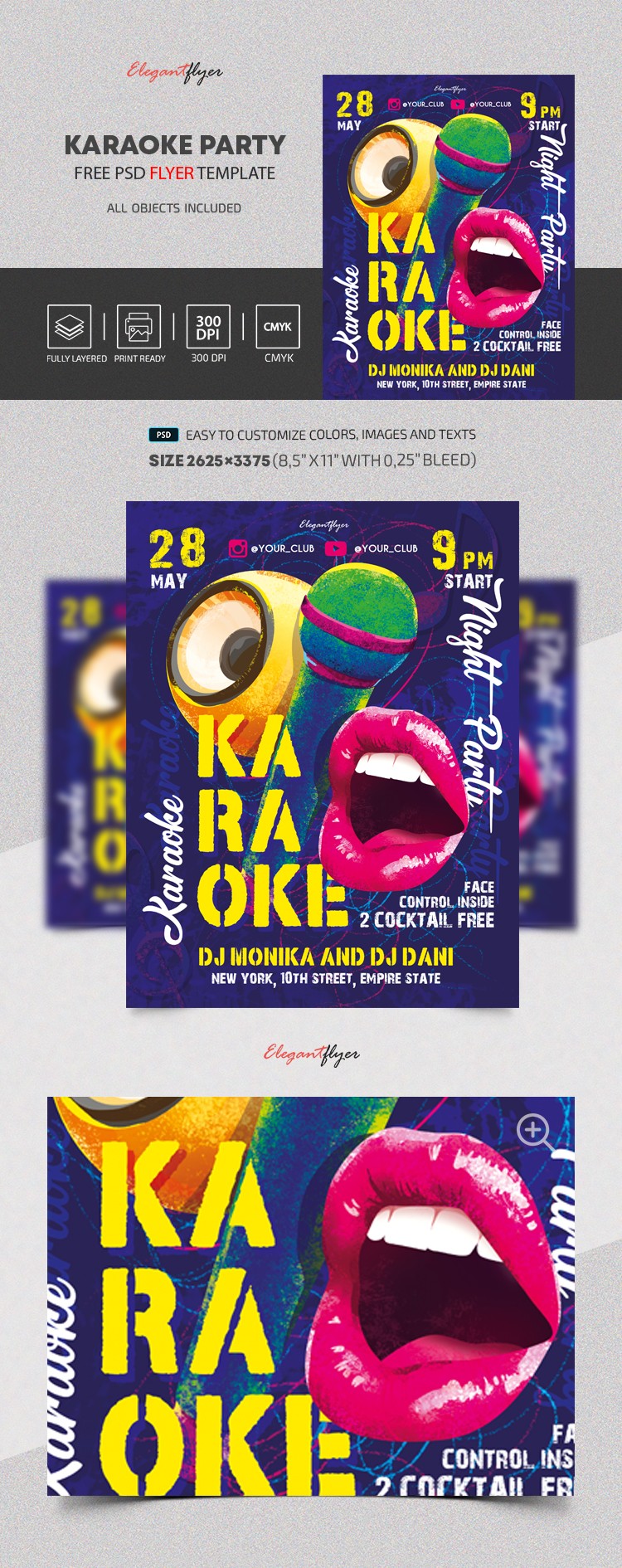 Plakat na imprezę karaoke by ElegantFlyer