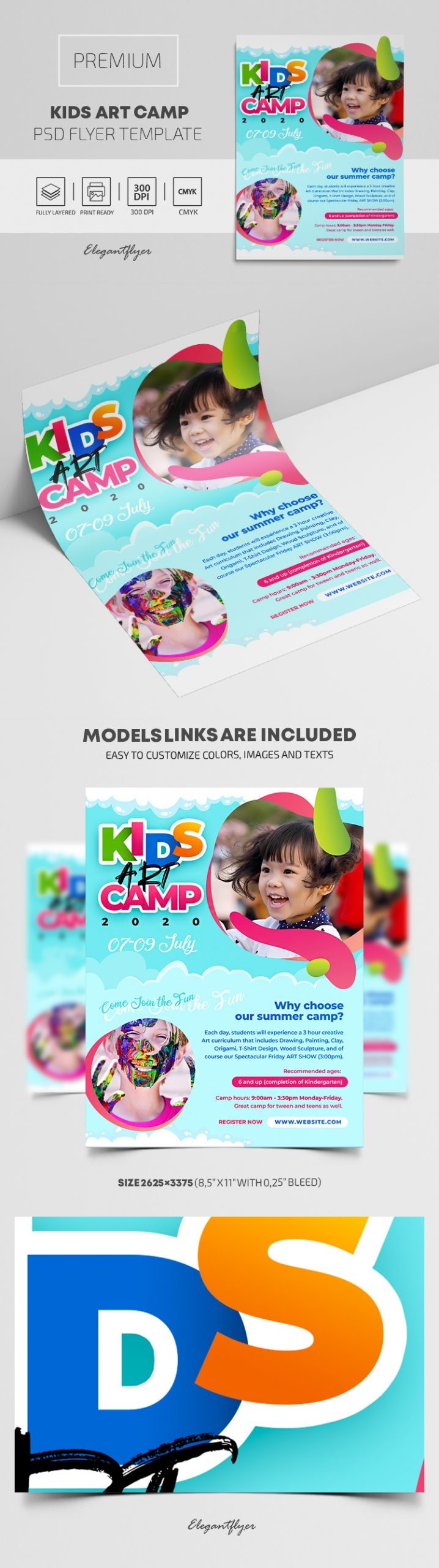 Folleto del Campamento de Arte para Niños by ElegantFlyer