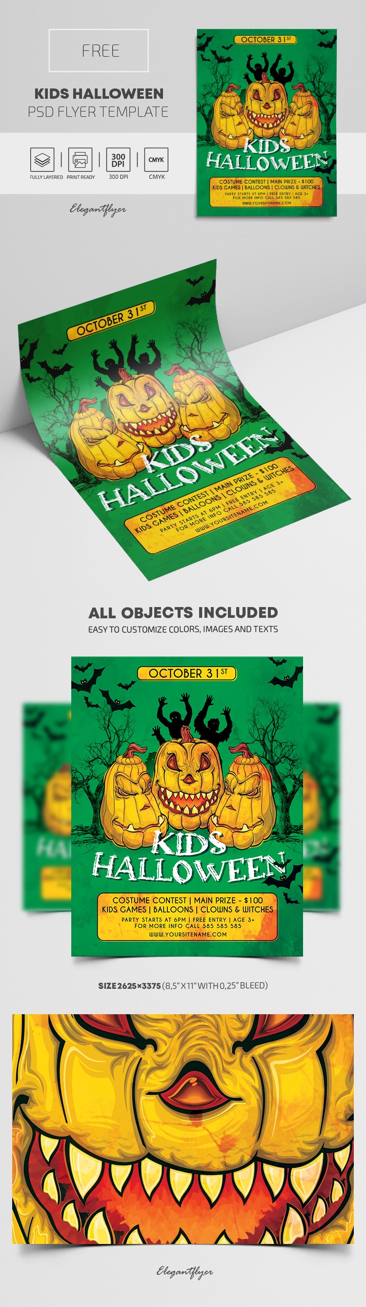 Folheto de Halloween para crianças by ElegantFlyer