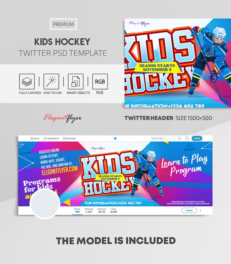 Kids Hockey Twitter by ElegantFlyer