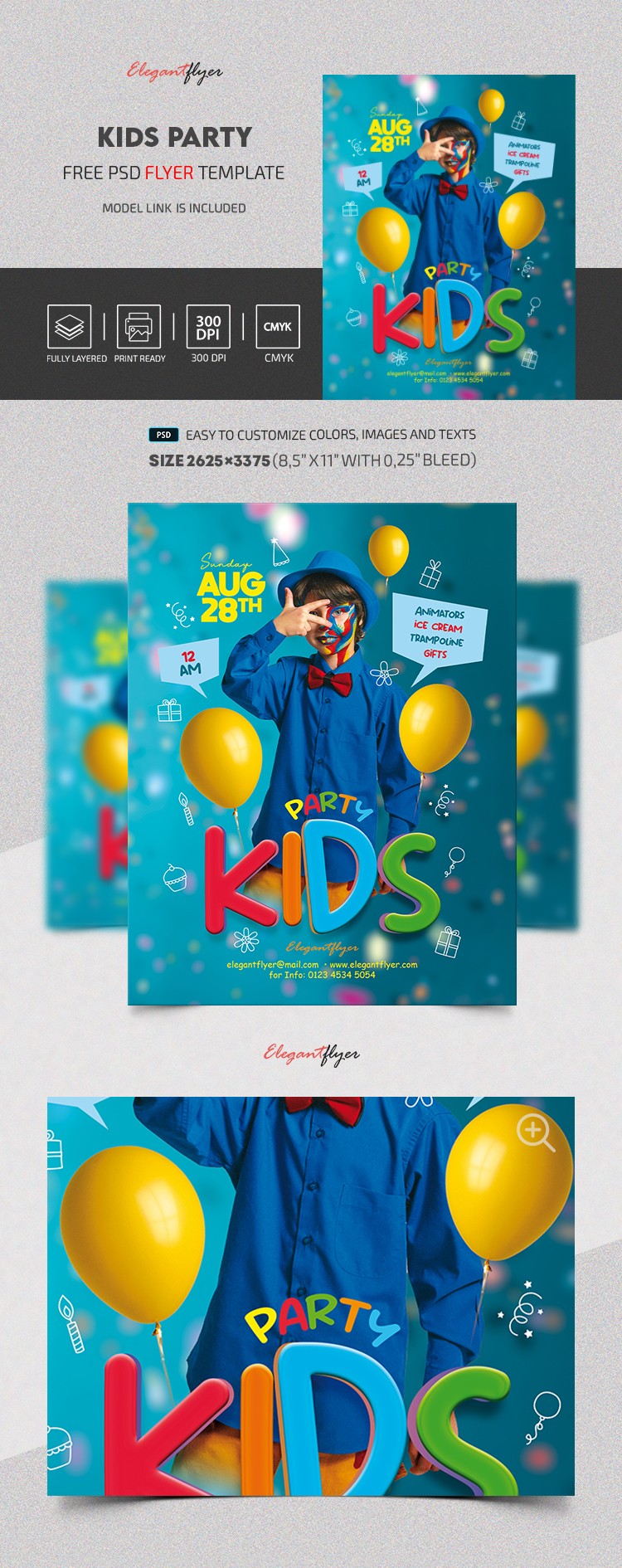 Kids Party Flyer by ElegantFlyer
