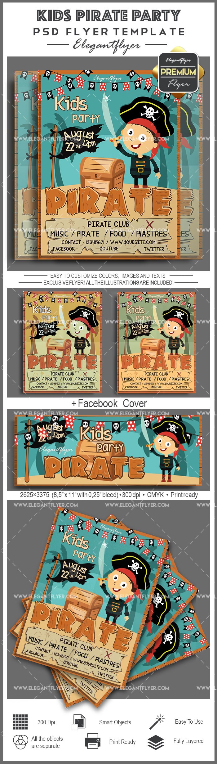 Kids Pirate Party by ElegantFlyer