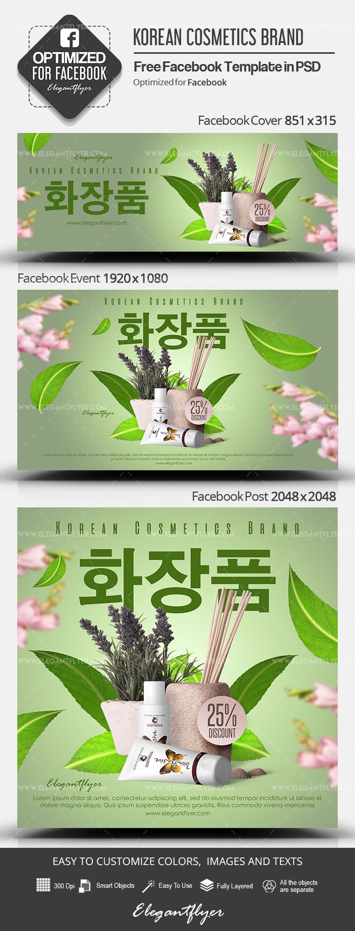 Marca de cosméticos coreanos no Facebook by ElegantFlyer