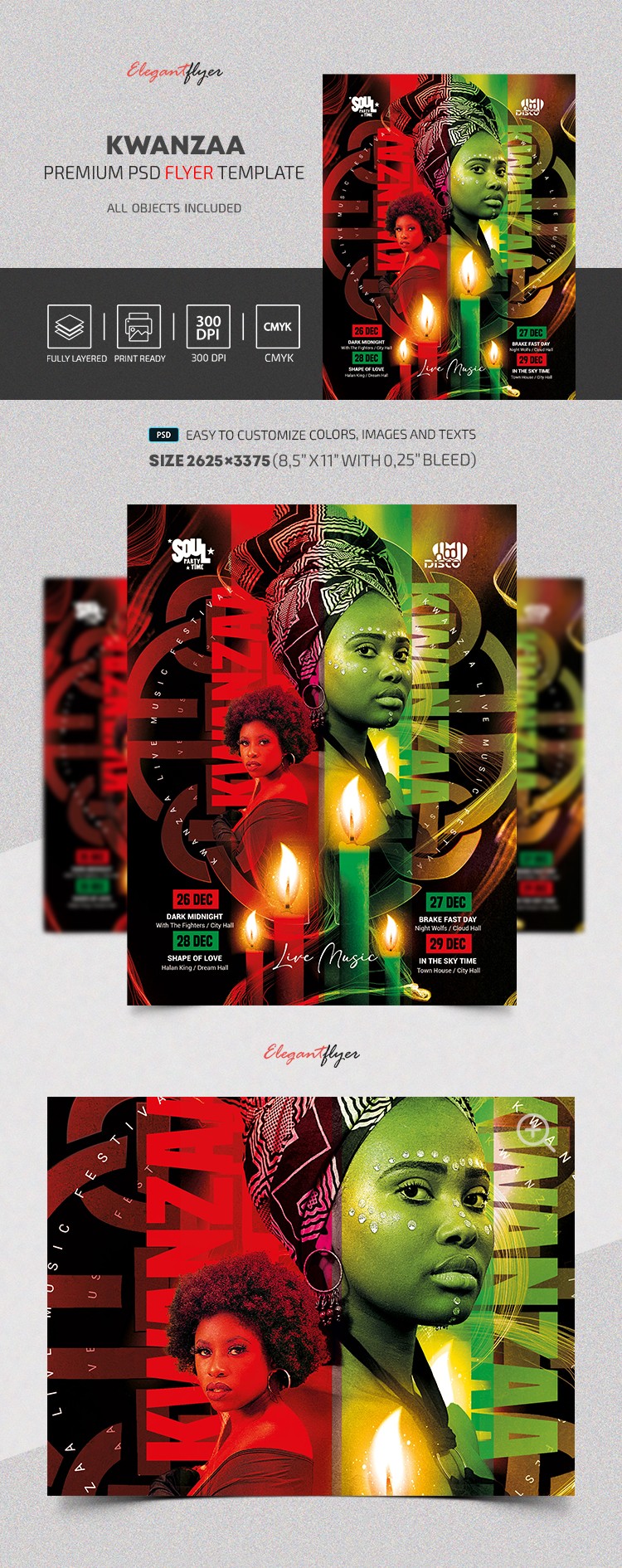 Folheto de Kwanzaa by ElegantFlyer