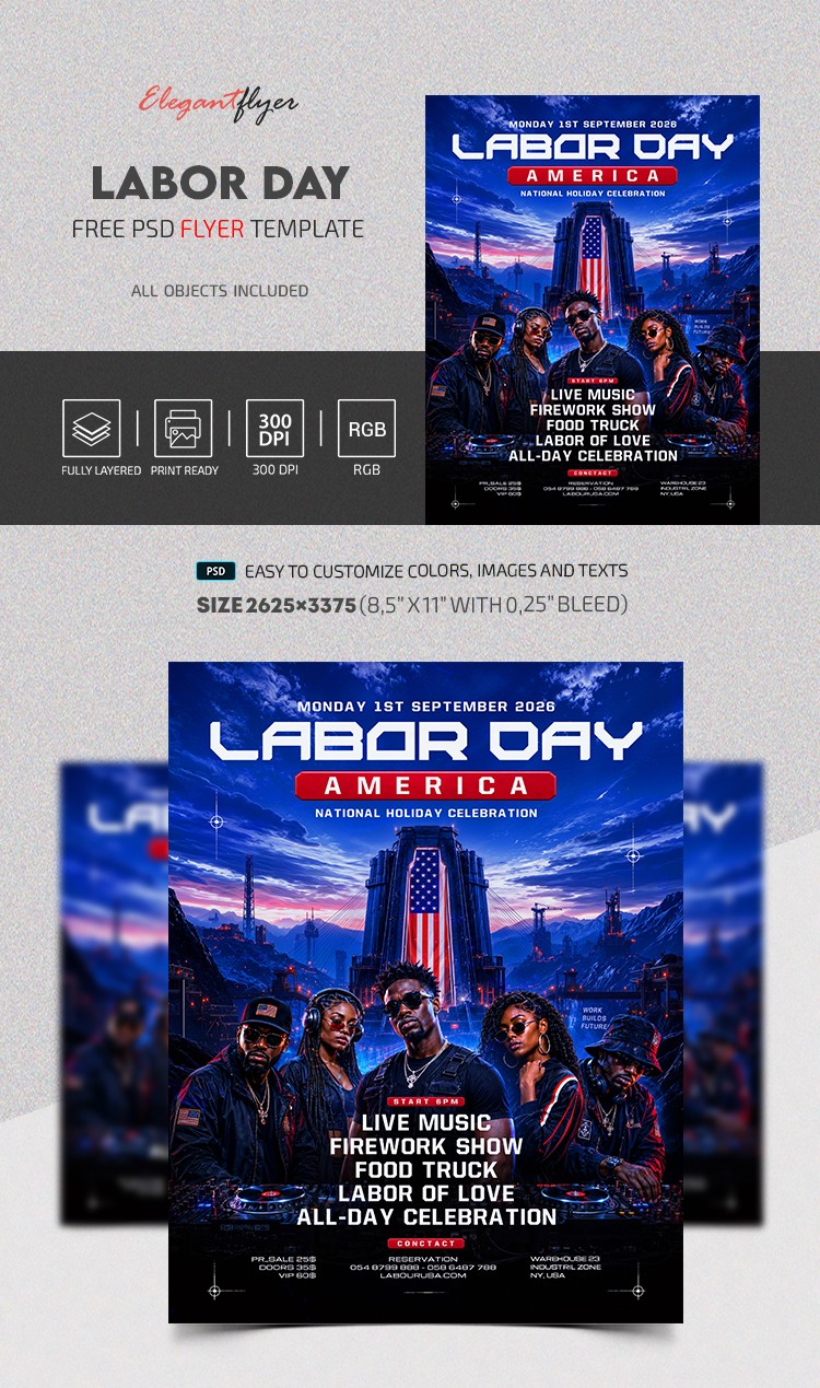 Labor Day Party Flyer by ElegantFlyer