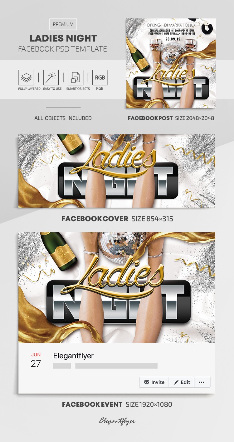 Soirée des dames sur Facebook by ElegantFlyer