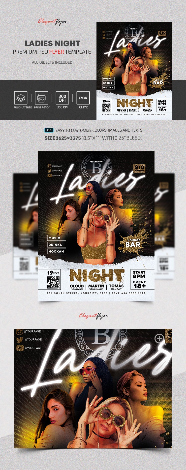 Folheto Noite das Mulheres by ElegantFlyer