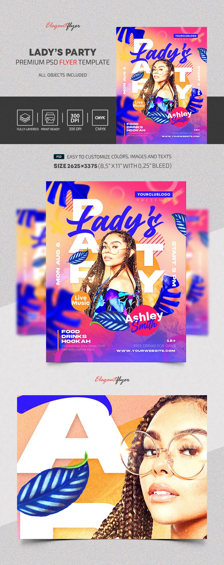 Lady's Party Flyer by ElegantFlyer