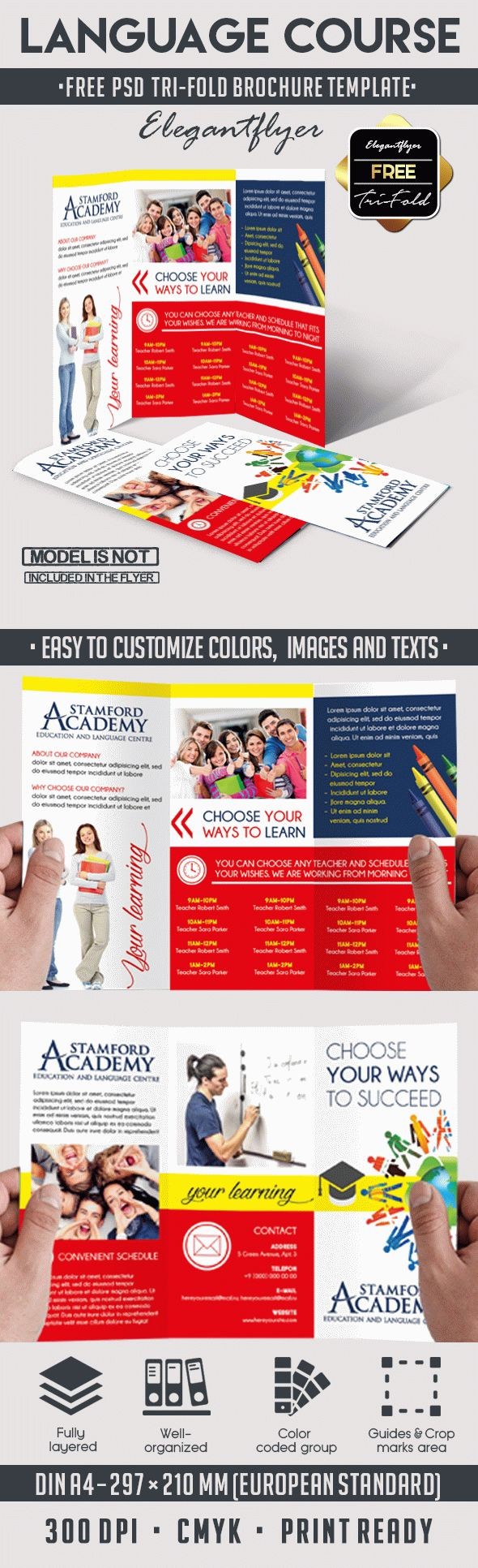 Language Course Tri-Fold Brochure by ElegantFlyer