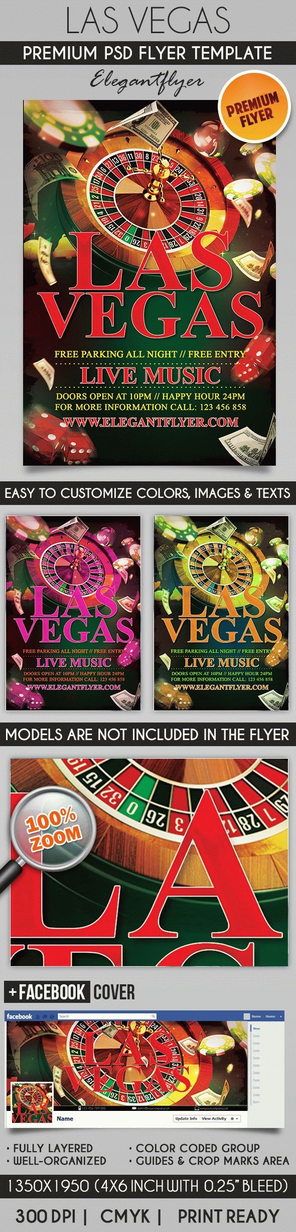 Flyer Template For Las Vegas by ElegantFlyer