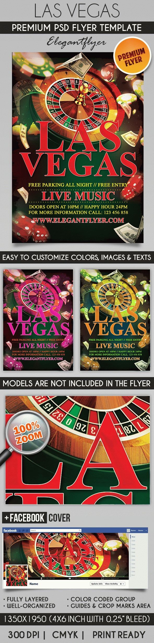 Modèle de flyer pour Las Vegas by ElegantFlyer