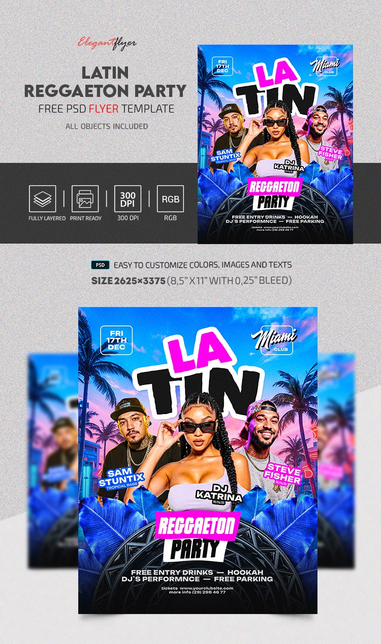 Latin | Reggaeton Party Flyer by ElegantFlyer