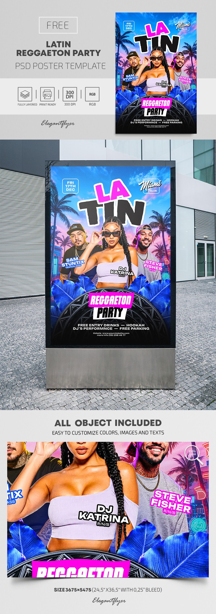 Latin | Reggaeton Party Poster by ElegantFlyer