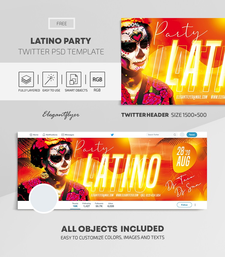 Latino Party na Twitterze. by ElegantFlyer