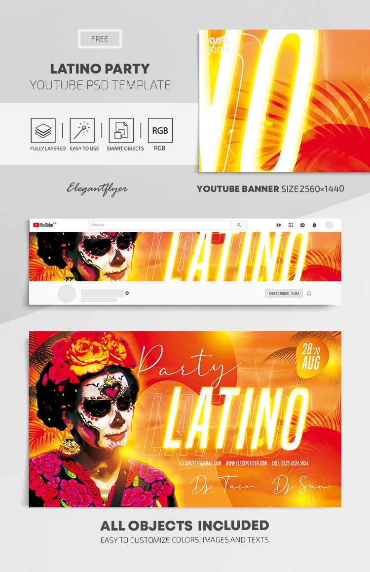 Latino Party Youtube by ElegantFlyer