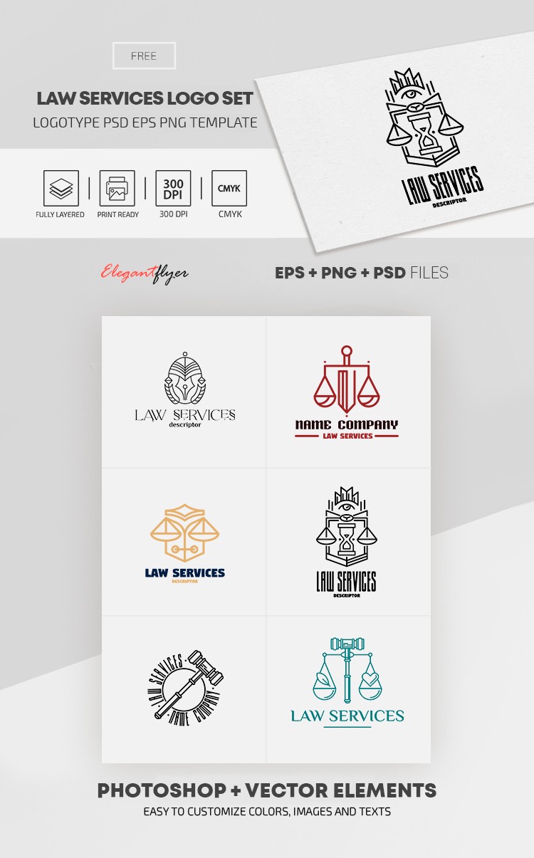 Conjunto de logotipos de servicios jurídicos by ElegantFlyer