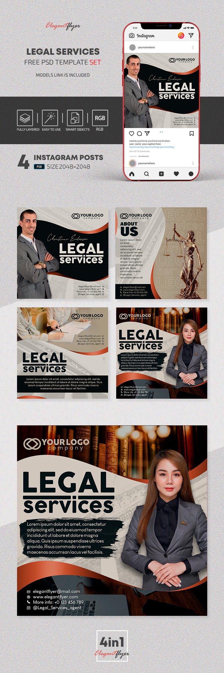 Gesetzliche Dienstleistungen auf Instagram by ElegantFlyer