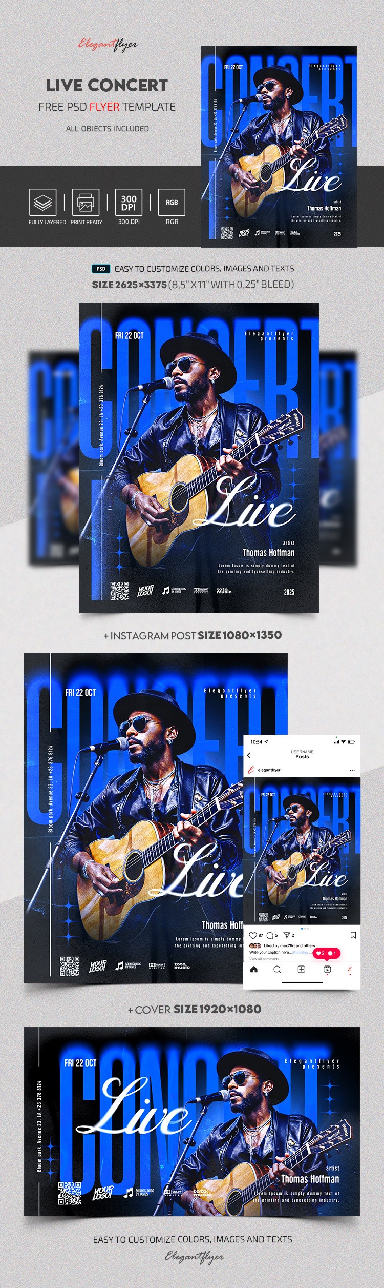 Flyer de concert en direct by ElegantFlyer