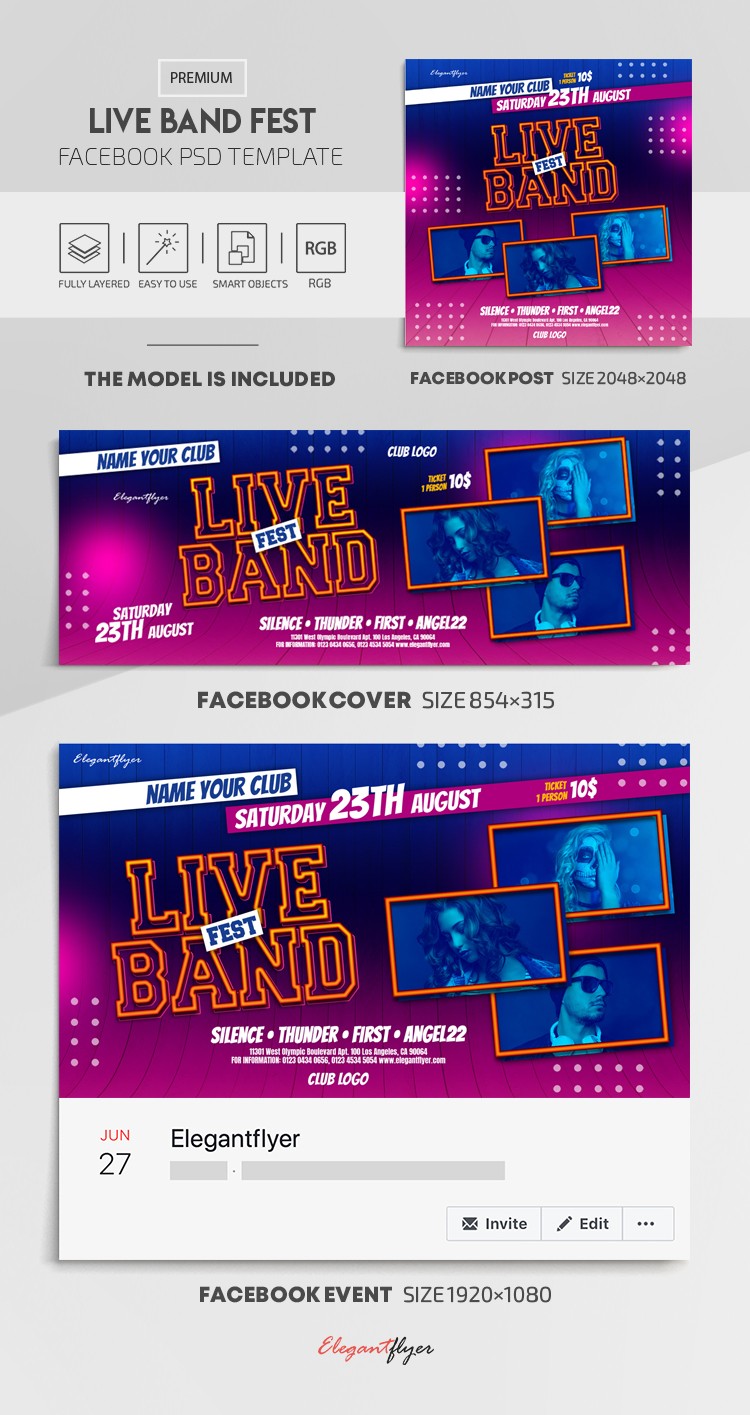 Live Band Fest Facebook by ElegantFlyer