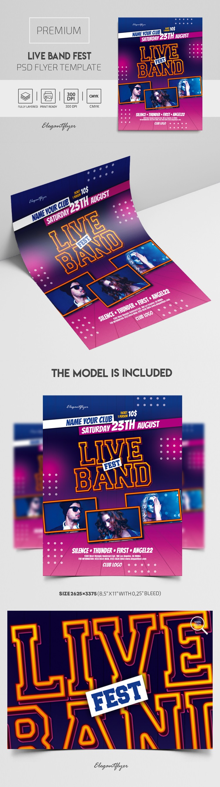 Live Band Fest Flyer --> Flyer del festival Live Band by ElegantFlyer