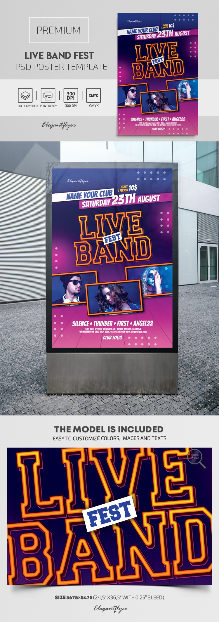 Poster del Live Band Fest by ElegantFlyer
