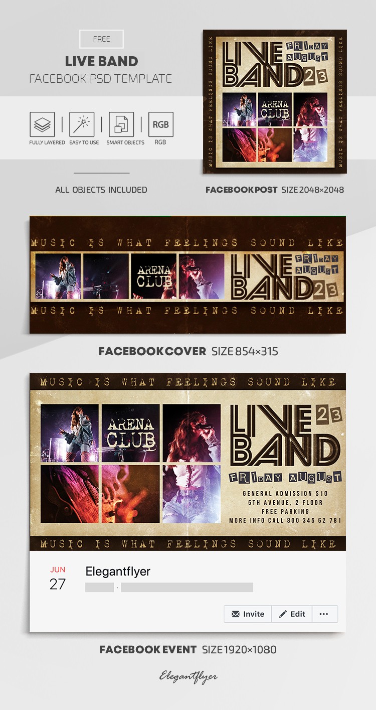 Banda en Vivo en Facebook by ElegantFlyer