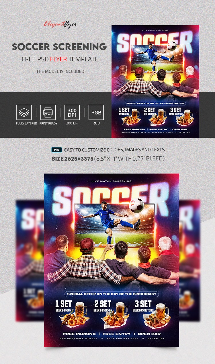 Live Soccer Screening Flyer by ElegantFlyer
