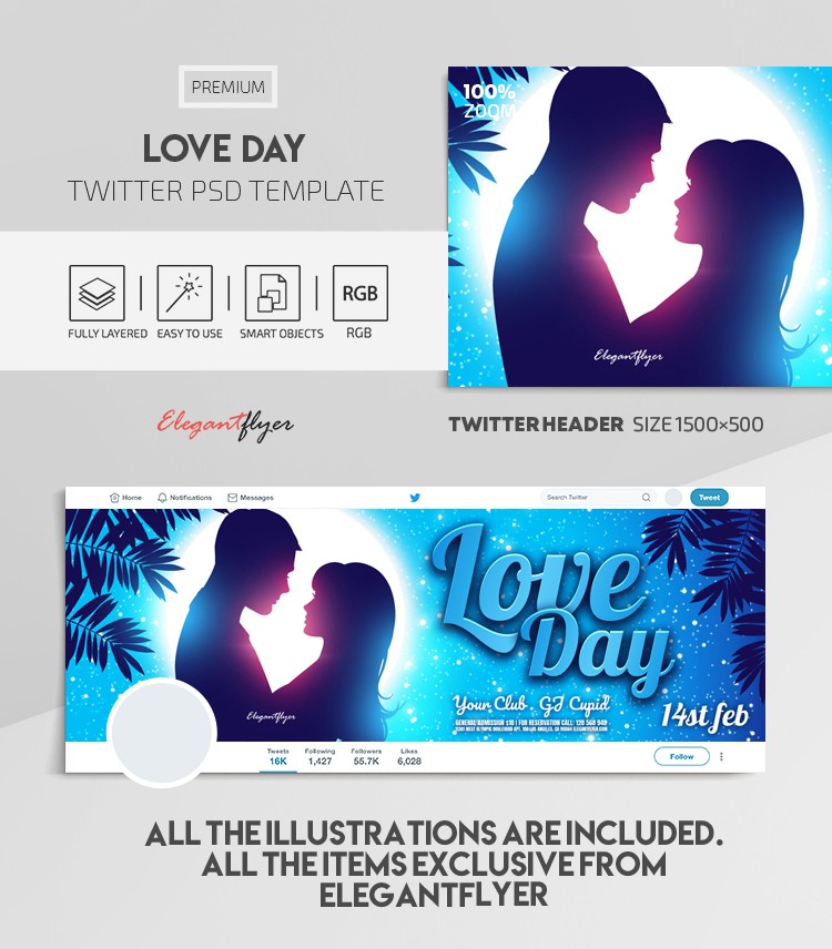 Giorno dell'Amore Twitter by ElegantFlyer