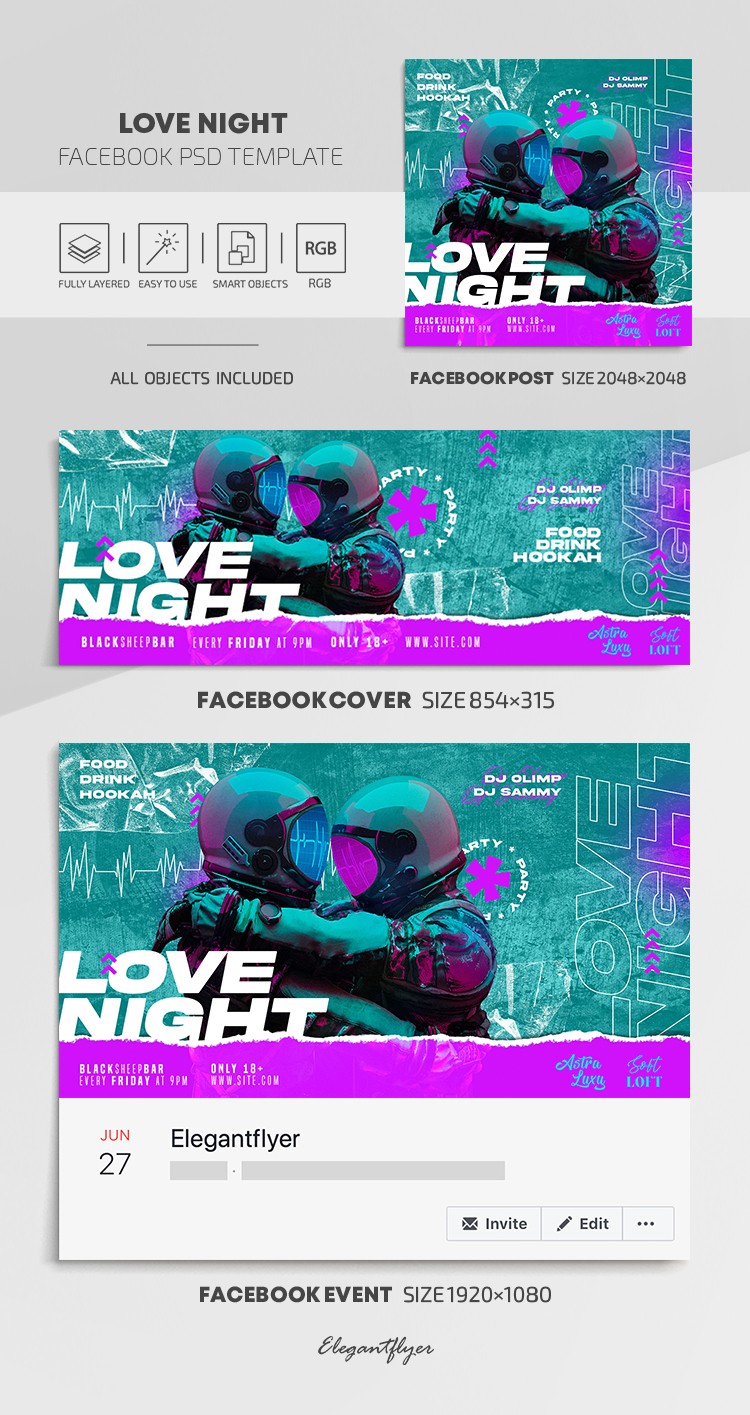 Love Night Facebook by ElegantFlyer